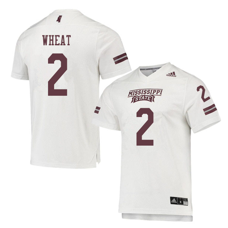 Men #2 Tyrus Wheat Mississippi State Bulldogs College Football Jerseys Sale-White